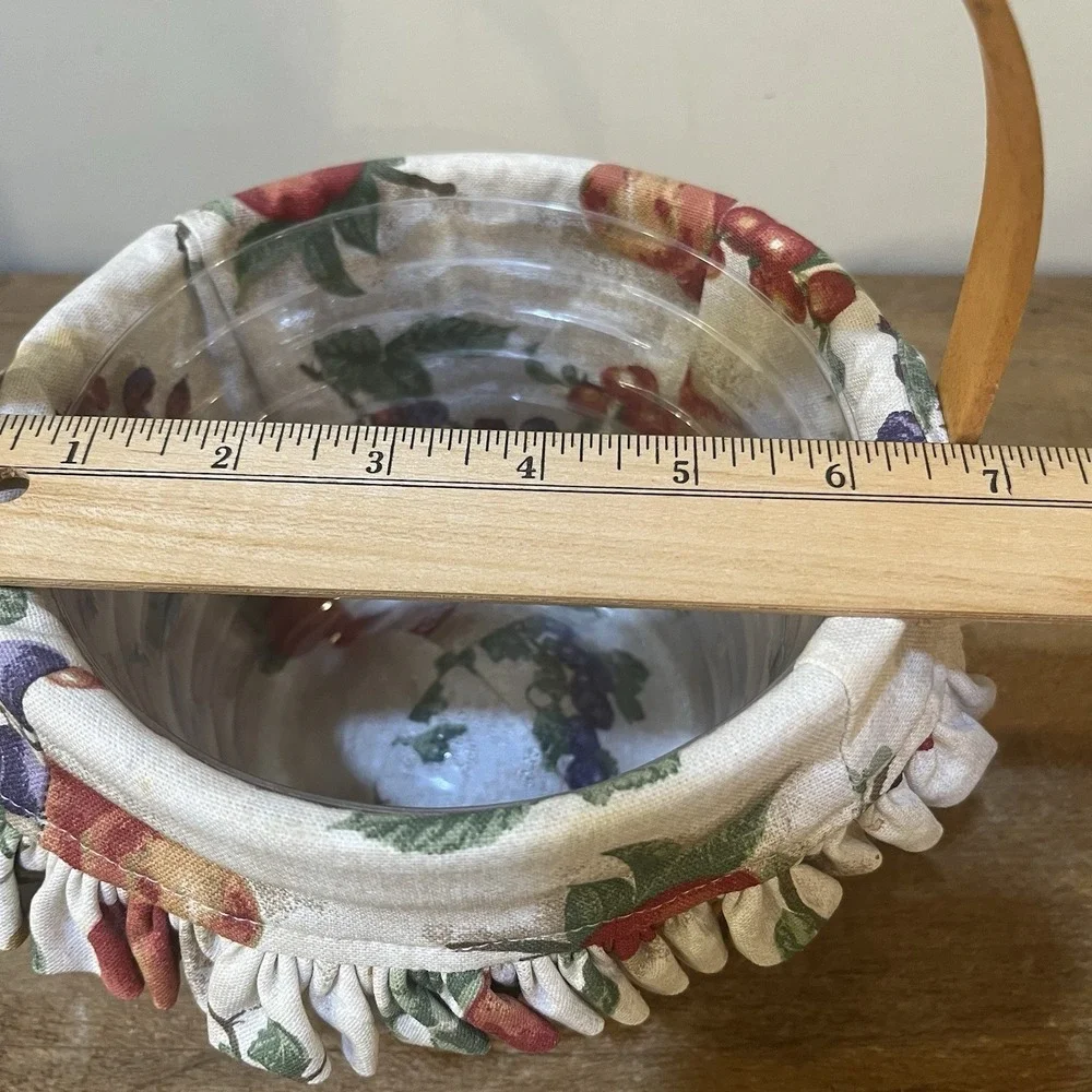 Longaberger‎ 2000 Small Fruit Basket Fruit Medley Liner Protector Handwoven USA